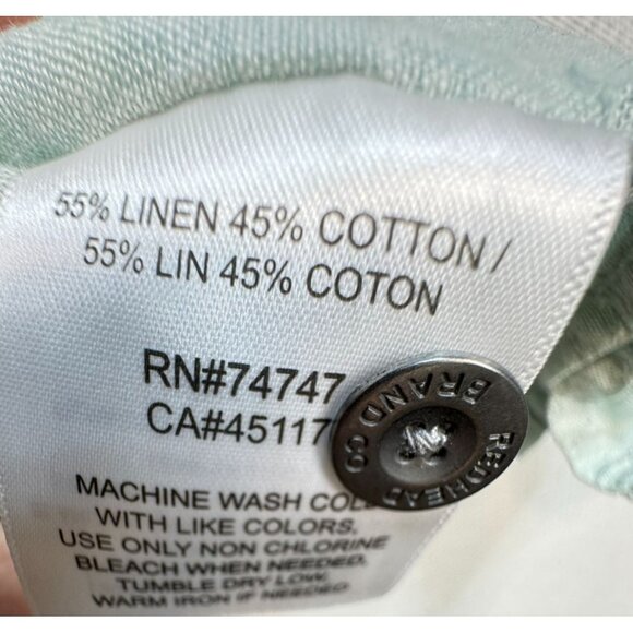 Red Head Mens Linen Blend Short Sleeve Button-Down Shirt 2XL Light Green - Picture 4 of 11